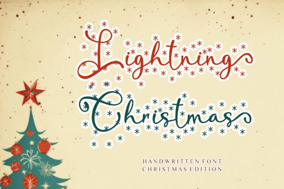Lightning Christmas Font for Web Design